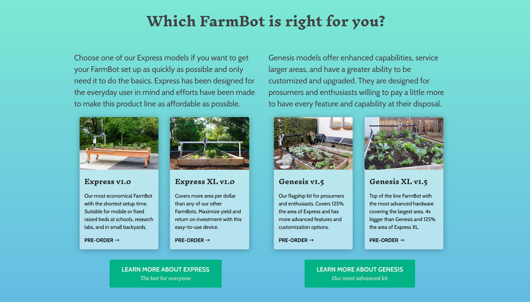 Which FarmBot is right for you?