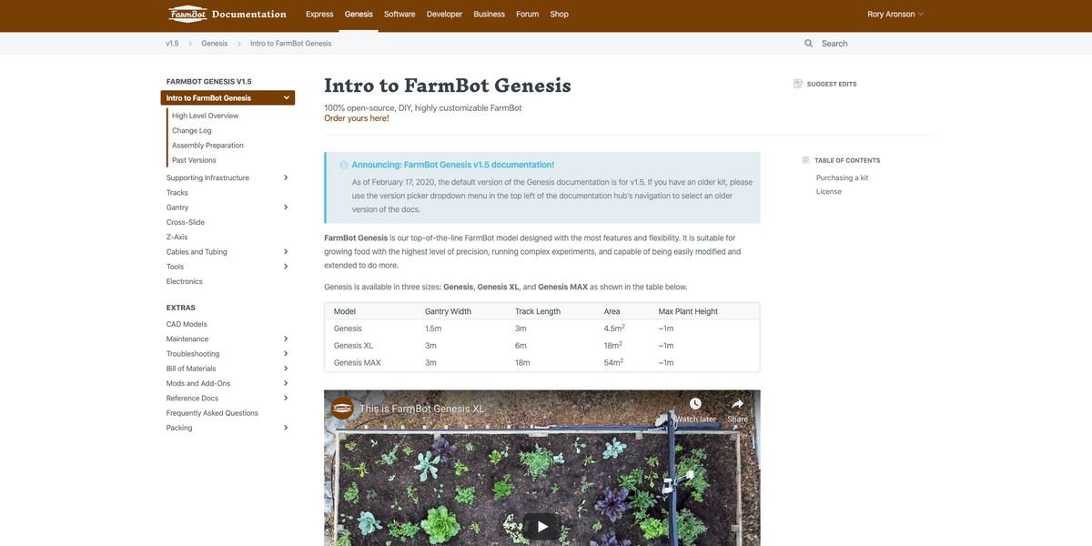 Now Available: Genesis v1.5 Documentation — FarmBot