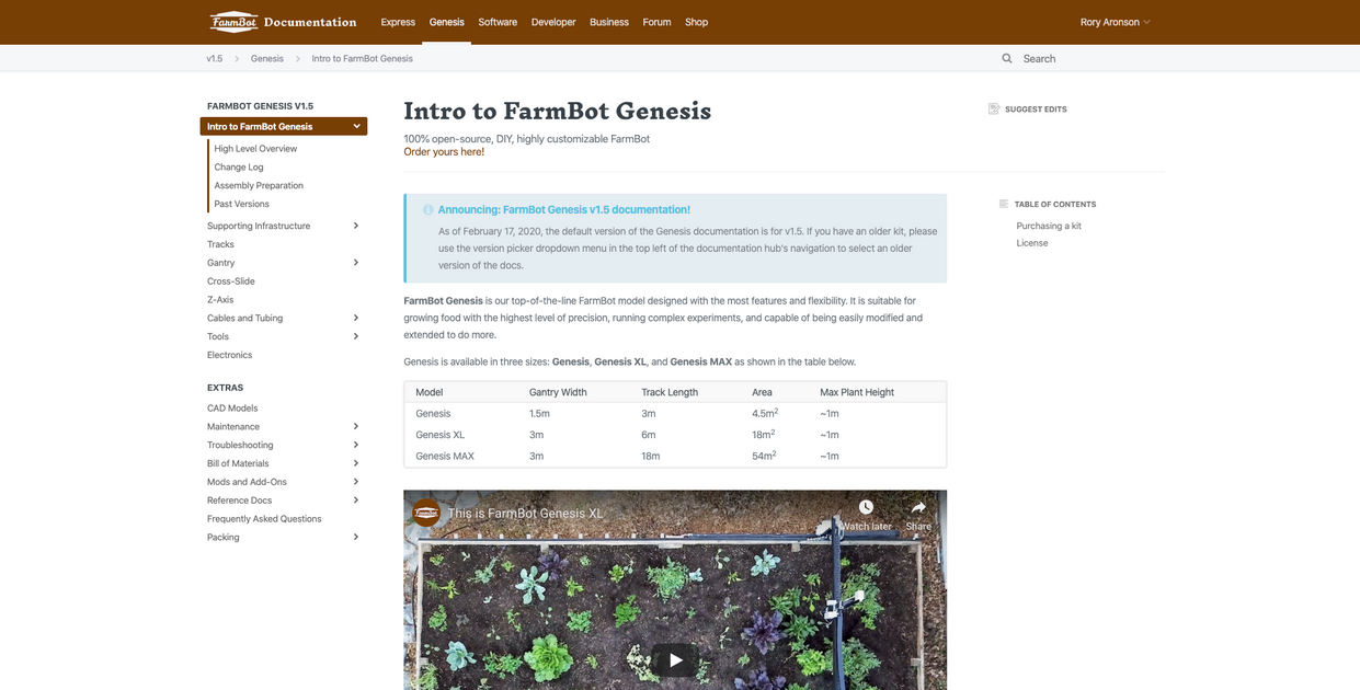 Now Available: Genesis v1.5 Documentation — FarmBot